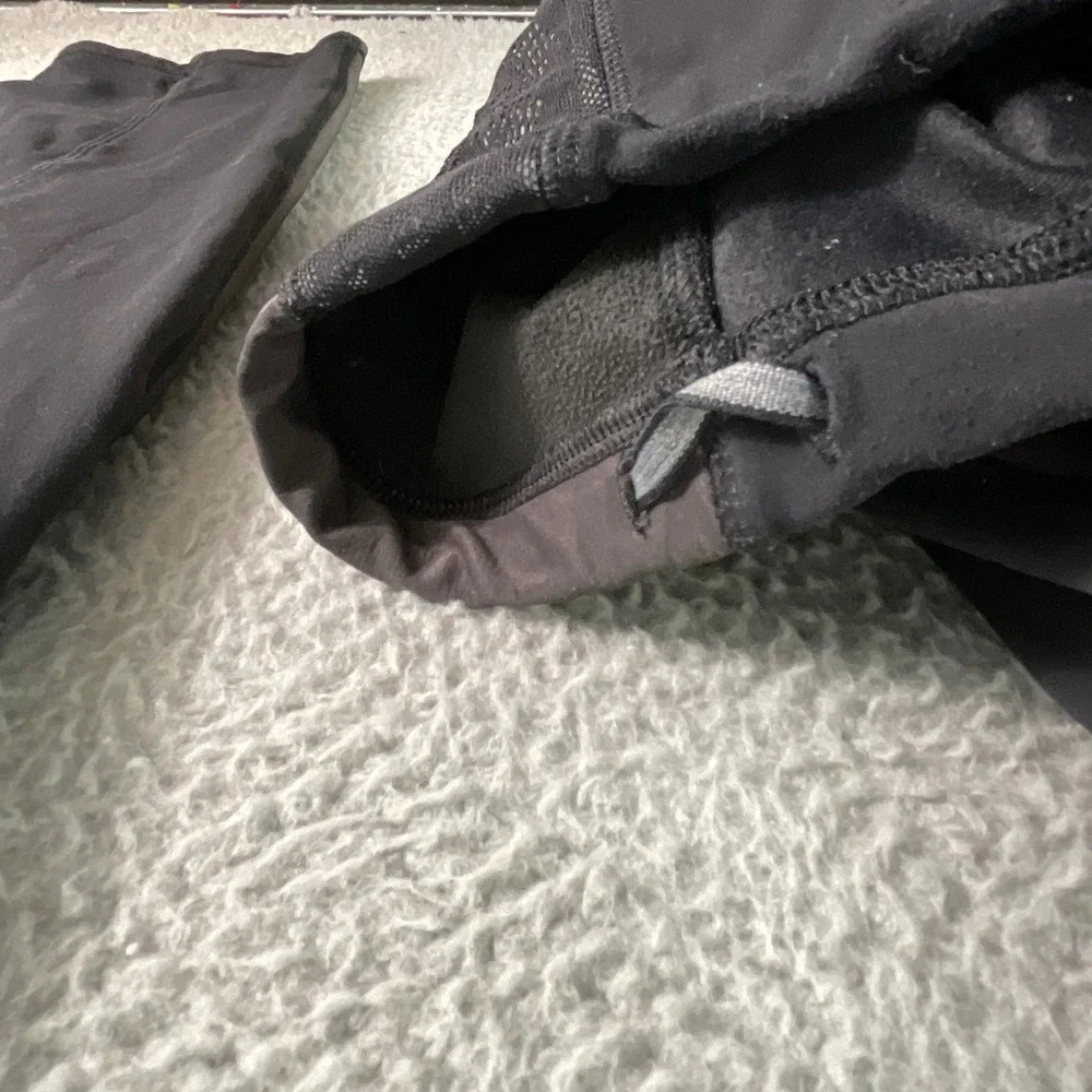 Lululemon Running Leggings Womens 6 Black Gray Lace Mixed Media Moto Windshell